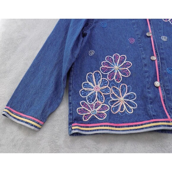 Vintage Keren Hart Denim Jacket Medium Y2K 90s Boho Festival (BUNDLE PRICE $8) - Picture 2 of 5